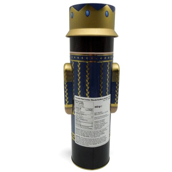 Silver Crane NUTCRACKER Soldier Blue Metal Canister 90s Holiday Decor Vintage - Picture 7 of 12